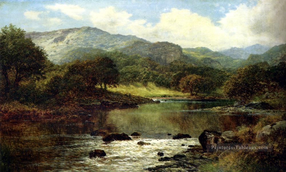 Une rivière boisée Paysage Benjamin Williams Leader Peintures à l'huile